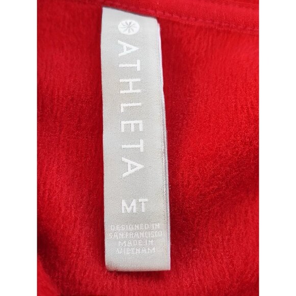 Athleta Cozy Karma Mock Neck Sweatshirt Red Dress Size Medium Tall - Picture 4 of 11